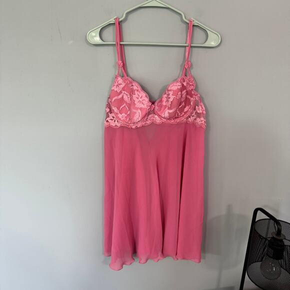 Delicates Pink Women's Lingerie Nightgown Nighty Women's Size Large w/ Underwire - Picture 1 of 7